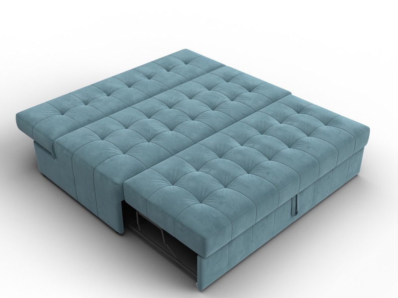 Диван прямой Лига-107 (160), Велюр, SEVEN 113 бирюзовый