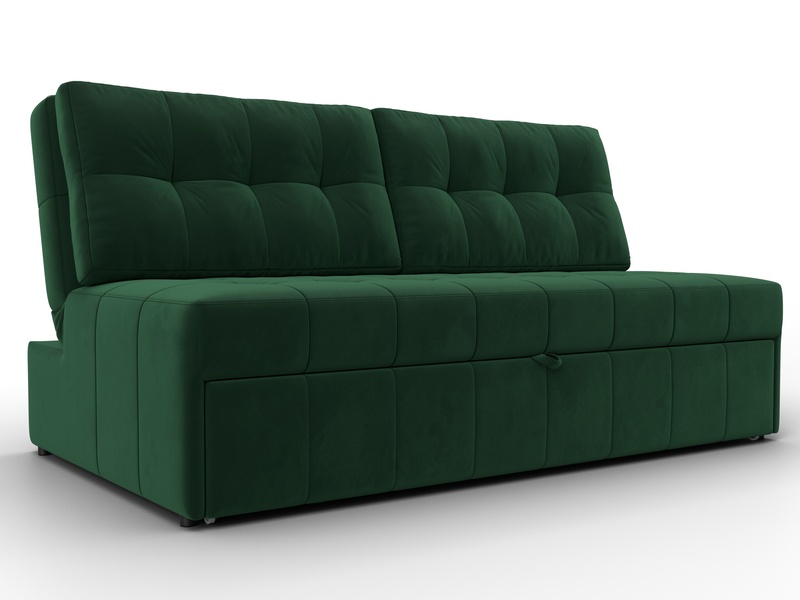 Диван прямой Лига-107 (160), Велюр, SEVEN 626 зеленый