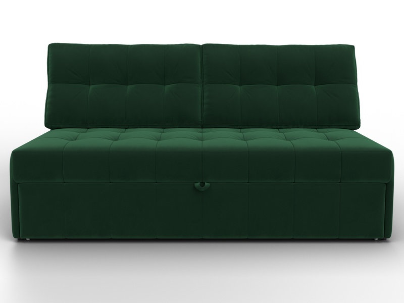 Диван прямой Лига-107 (160), Велюр, SEVEN 626 зеленый