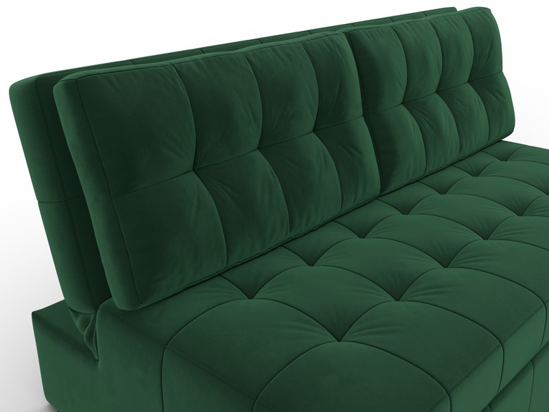Диван прямой Лига-107 (160), Велюр, SEVEN 626 зеленый