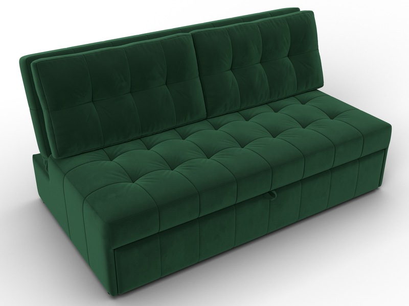 Диван прямой Лига-107 (160), Велюр, SEVEN 626 зеленый