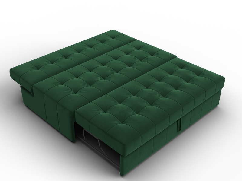 Диван прямой Лига-107 (160), Велюр, SEVEN 626 зеленый