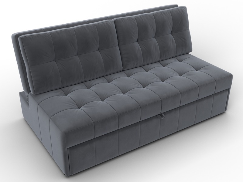 Диван прямой Лига-107 (160), Велюр, SEVEN 17 серый