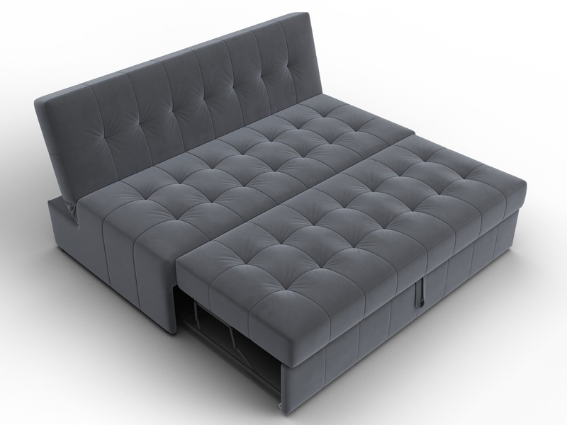 Диван прямой Лига-107 (160), Велюр, SEVEN 17 серый