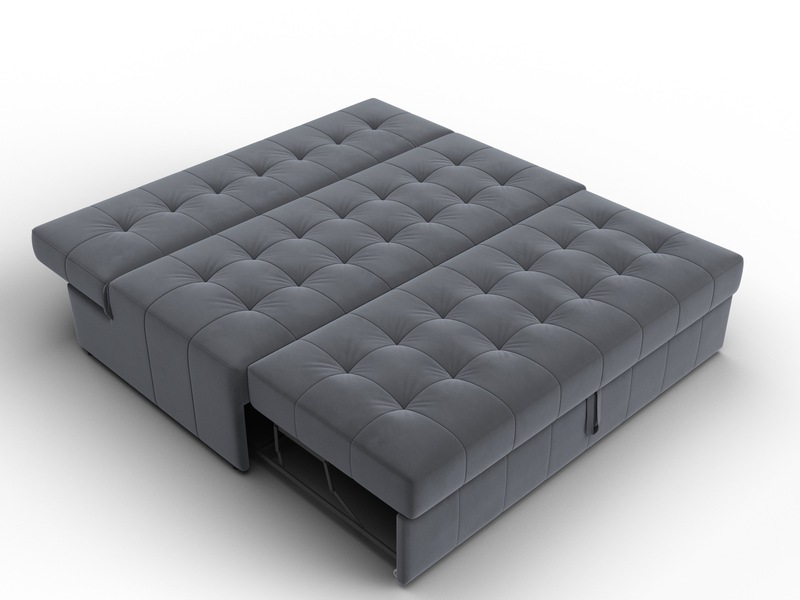 Диван прямой Лига-107 (160), Велюр, SEVEN 17 серый