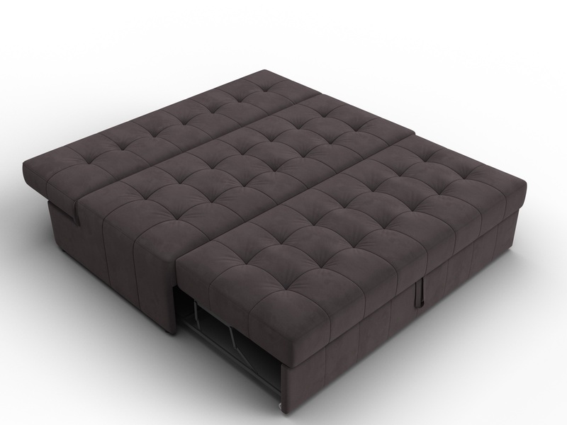 Диван прямой Лига-107 (160), Велюр, SEVEN 727 коричневый