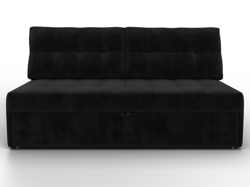 Диван прямой Лига-107 (160), Велюр, SEVEN 35 черный