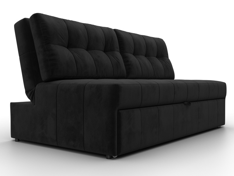 Диван прямой Лига-107 (160), Велюр, SEVEN 35 черный