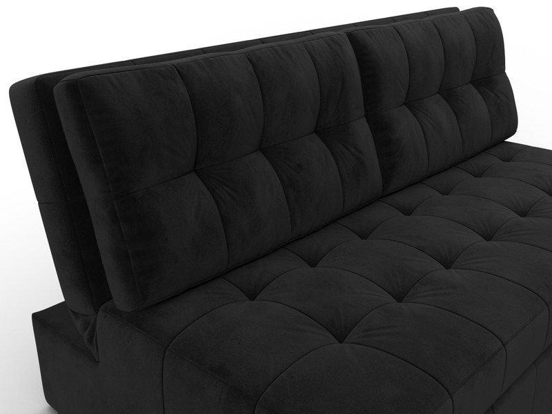 Диван прямой Лига-107 (160), Велюр, SEVEN 35 черный