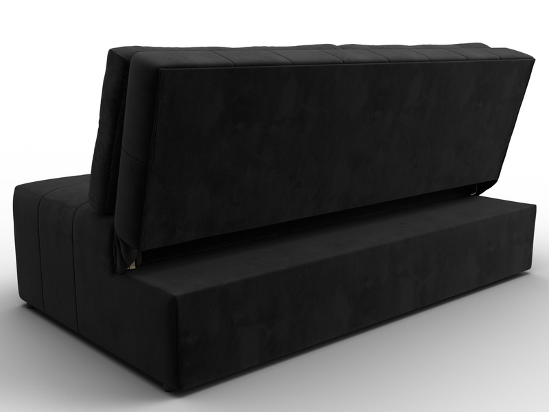 Диван прямой Лига-107 (160), Велюр, SEVEN 35 черный