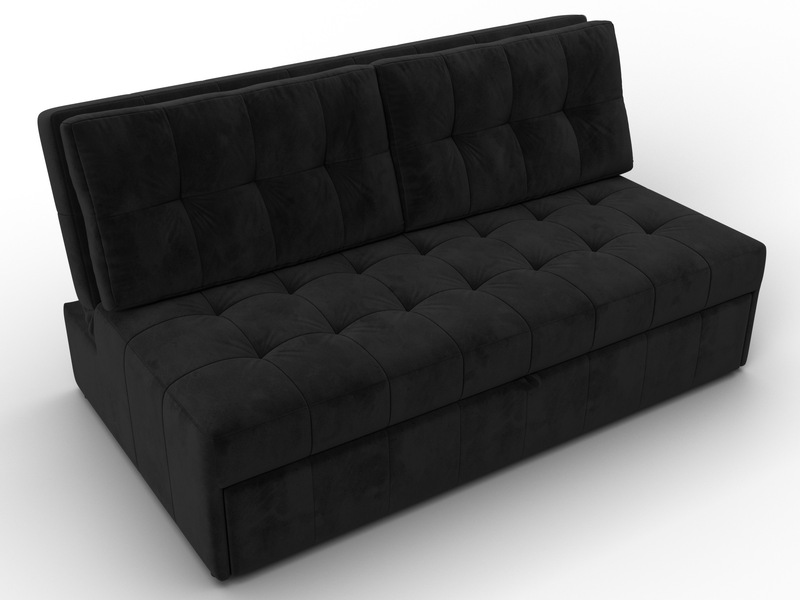 Диван прямой Лига-107 (160), Велюр, SEVEN 35 черный