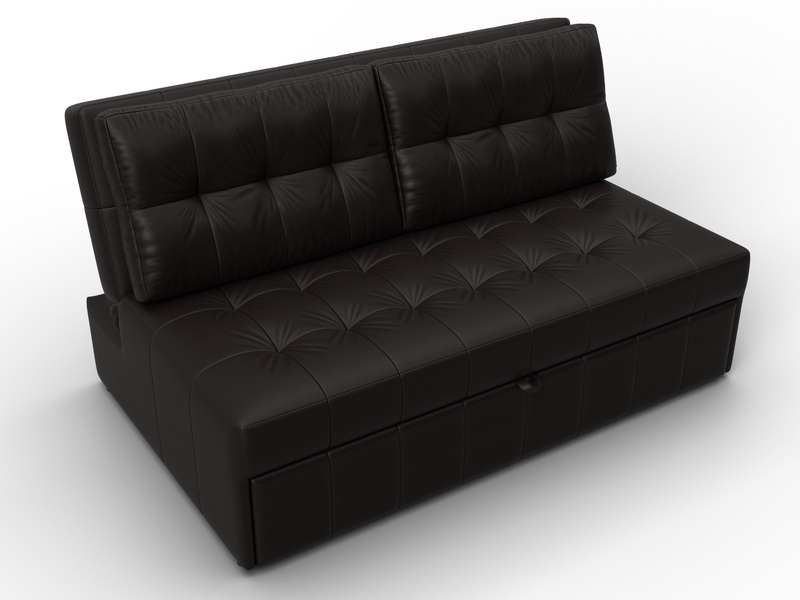 Диван прямой Лига-107 (140), Экокожа, GRIFON 12 коричневый