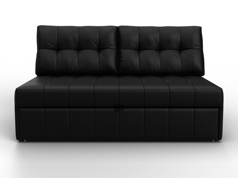 Диван прямой Лига-107 (140), Экокожа, GRIFON 18 черный