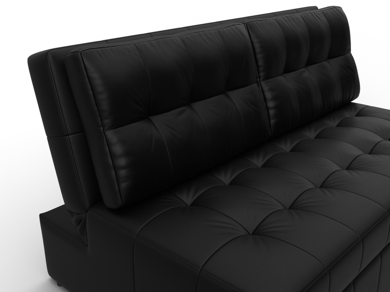 Диван прямой Лига-107 (140), Экокожа, GRIFON 18 черный