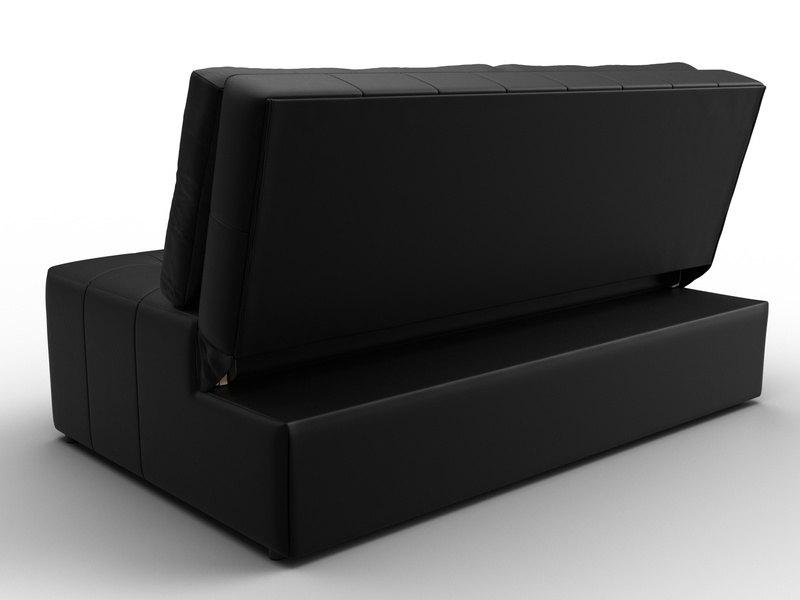 Диван прямой Лига-107 (140), Экокожа, GRIFON 18 черный