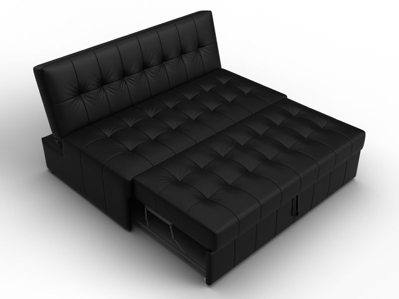 Диван прямой Лига-107 (140), Экокожа, GRIFON 18 черный