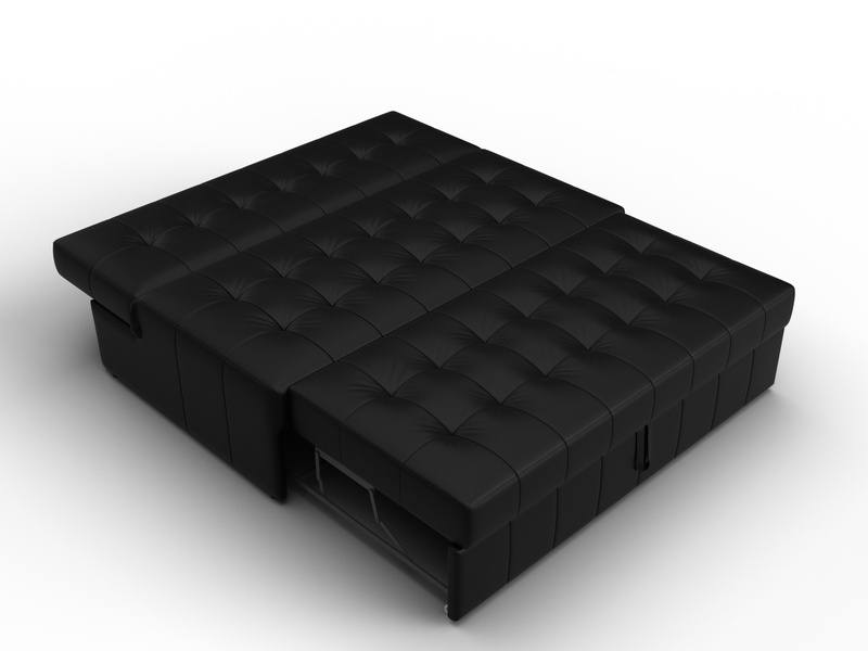 Диван прямой Лига-107 (140), Экокожа, GRIFON 18 черный