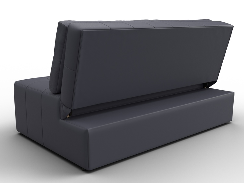 Диван прямой Лига-107 (140), Экокожа, GRIFON 15 серый