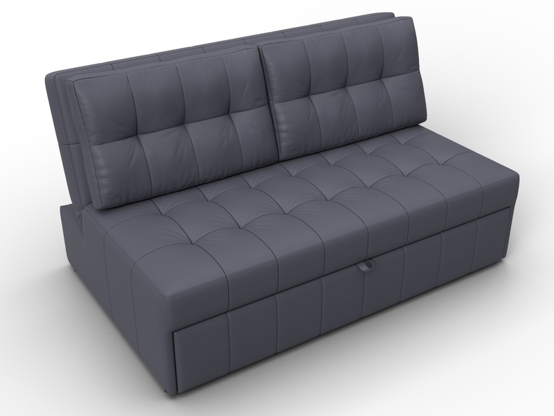 Диван прямой Лига-107 (140), Экокожа, GRIFON 15 серый