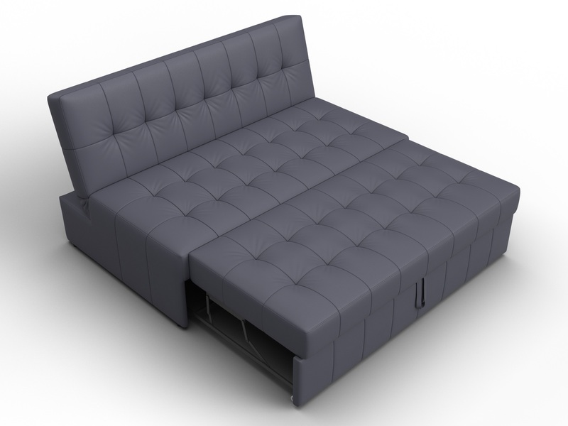 Диван прямой Лига-107 (140), Экокожа, GRIFON 15 серый