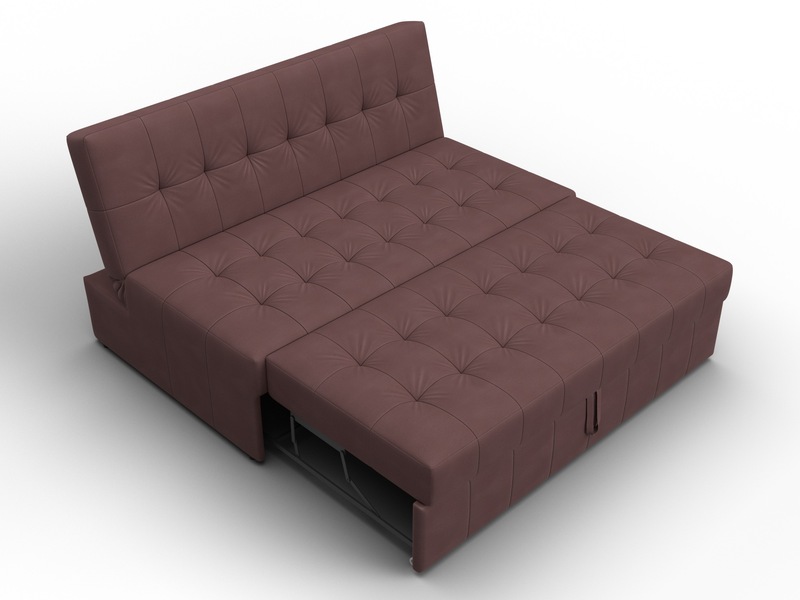 Диван прямой Лига-107 (140), Замша, JOLY 09 бордовый