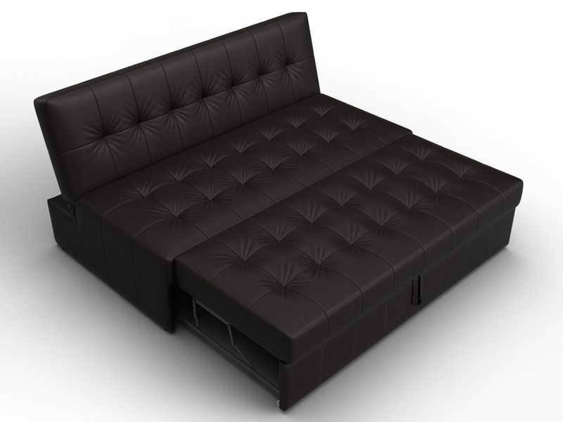 Диван прямой Лига-107 (160), Экокожа, GRIFON 12 коричневый