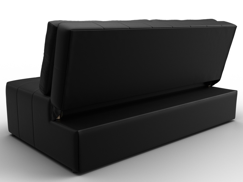 Диван прямой Лига-107 (160), Экокожа, GRIFON 18 черный