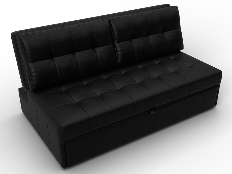 Диван прямой Лига-107 (160), Экокожа, GRIFON 18 черный