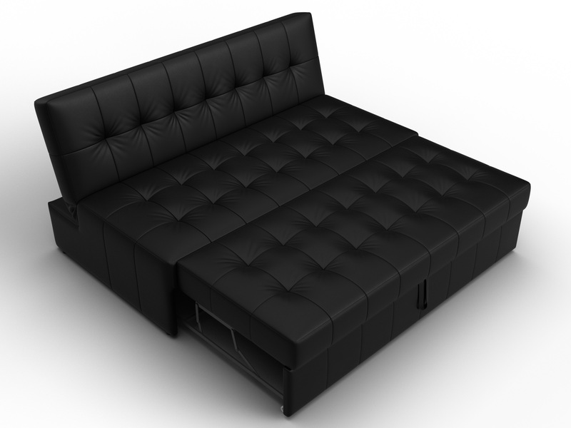 Диван прямой Лига-107 (160), Экокожа, GRIFON 18 черный