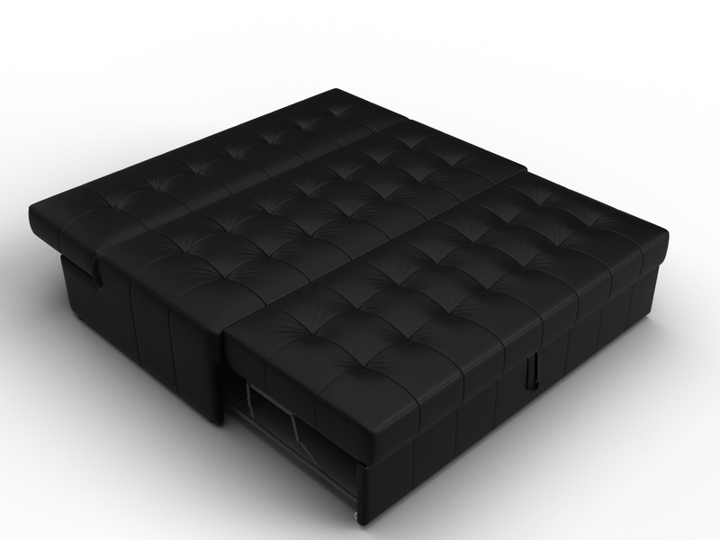 Диван прямой Лига-107 (160), Экокожа, GRIFON 18 черный