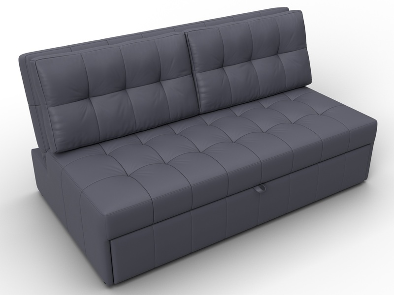 Диван прямой Лига-107 (160), Экокожа, GRIFON 15 серый