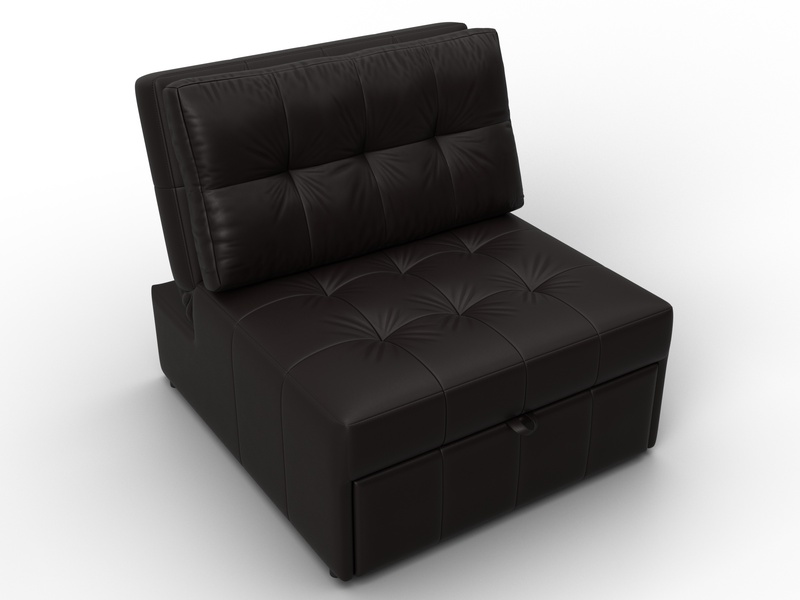 Кресло-кровать Лига-107 (80), Экокожа, GRIFON 12 коричневый