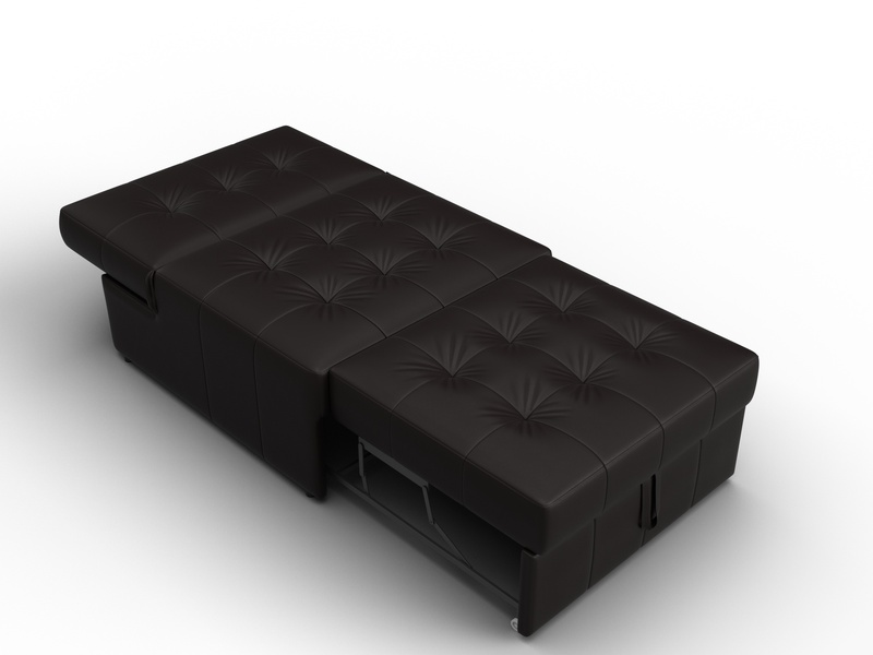 Кресло-кровать Лига-107 (80), Экокожа, GRIFON 12 коричневый