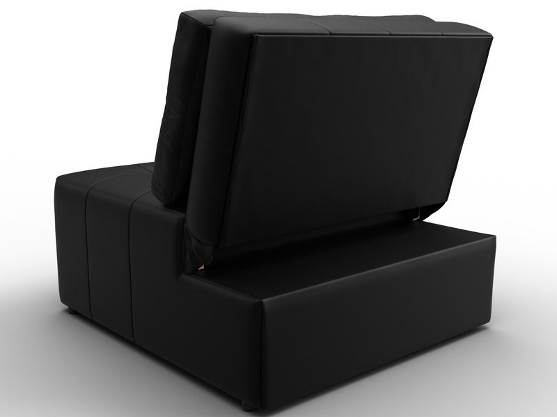 Кресло-кровать Лига-107 (80), Экокожа, GRIFON 18 черный