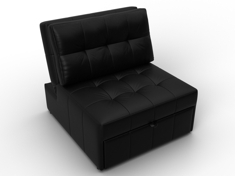 Кресло-кровать Лига-107 (80), Экокожа, GRIFON 18 черный