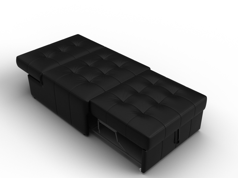 Кресло-кровать Лига-107 (80), Экокожа, GRIFON 18 черный