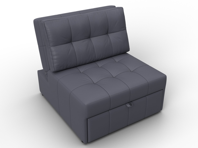 Кресло-кровать Лига-107 (80), Экокожа, GRIFON 15 серый