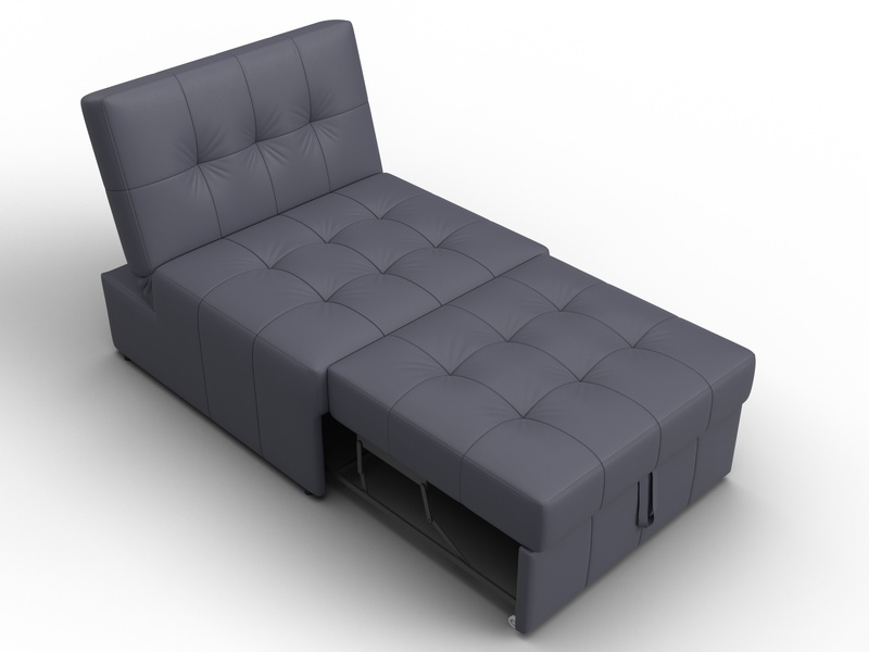 Кресло-кровать Лига-107 (80), Экокожа, GRIFON 15 серый