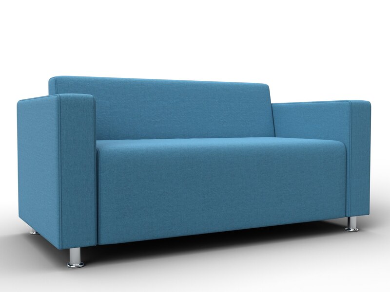 Диван прямой Лига-093 ВН, Рогожка, Амур 10 голубой