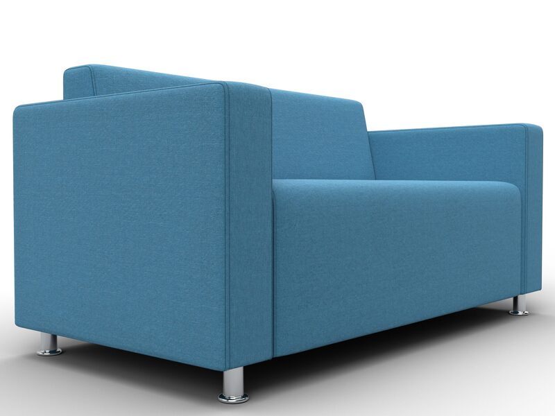 Диван прямой Лига-093 ВН, Рогожка, Амур 10 голубой