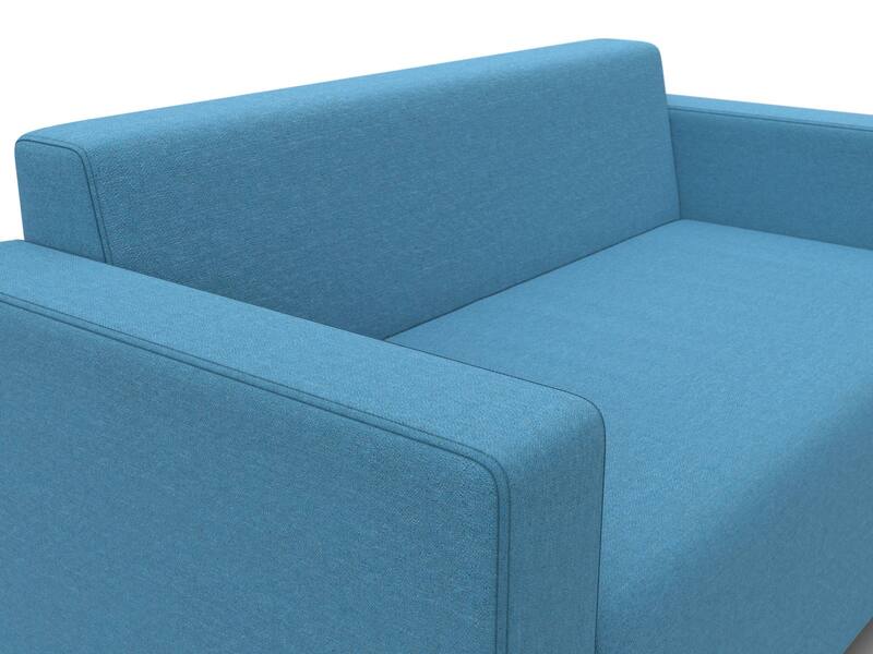 Диван прямой Лига-093 ВН, Рогожка, Амур 10 голубой