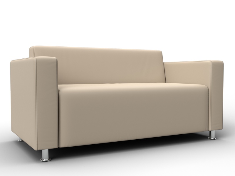 Диван прямой Лига-093 ВН, Экокожа, Бежевый