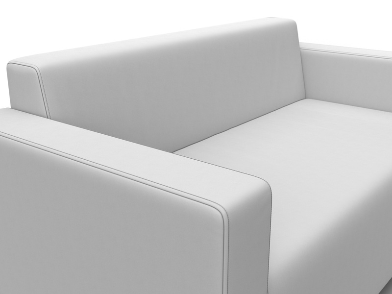 Диван прямой Лига-093 ВН, Экокожа, Белый