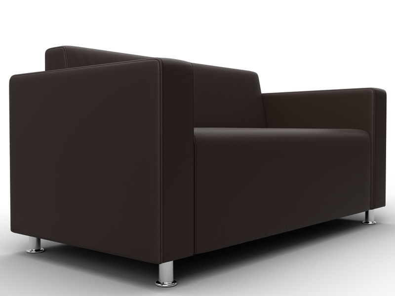 Диван прямой Лига-093 ВН, Экокожа, Коричневый
