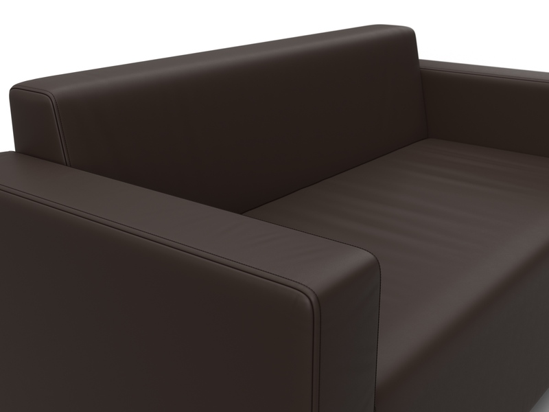 Диван прямой Лига-093 ВН, Экокожа, Коричневый