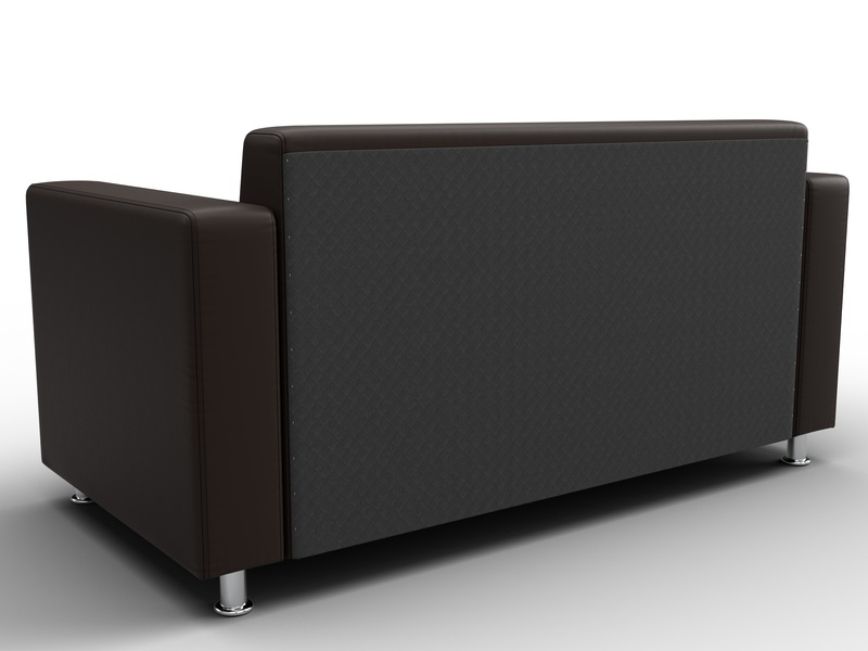 Диван прямой Лига-093 ВН, Экокожа, Коричневый