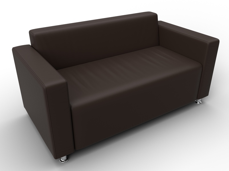 Диван прямой Лига-093 ВН, Экокожа, Коричневый