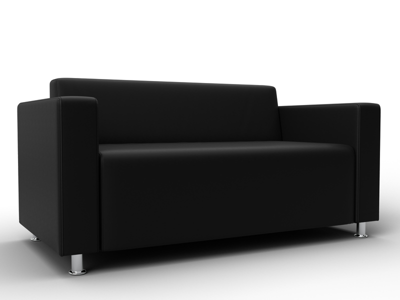 Диван прямой Лига-093 ВН, Экокожа, Черный