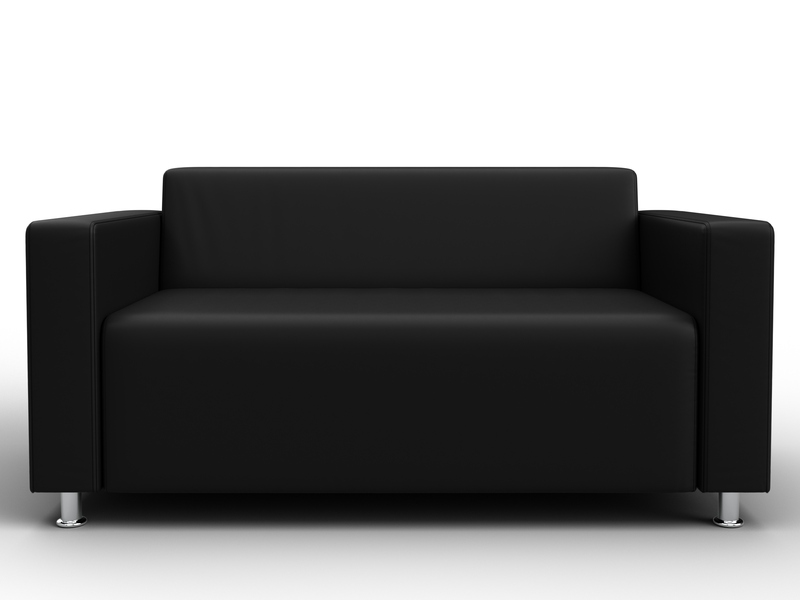 Диван прямой Лига-093 ВН, Экокожа, Черный