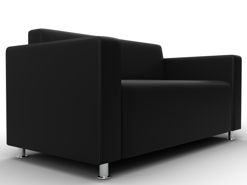 Диван прямой Лига-093 ВН, Экокожа, Черный